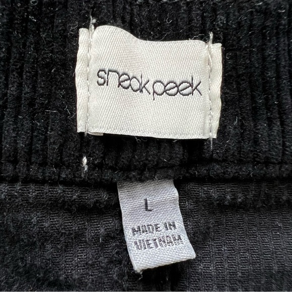 Sneak Peek Corduroy Black Mini Skirt - Picture 3 of 6